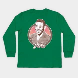 Pelé /// Retro Style Fan Art Design Kids Long Sleeve T-Shirt